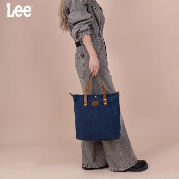 x Lee Tote Bag for Women Waxed Canvas Top Handle Handbags with Leather Handle an - Picture 3 of 6